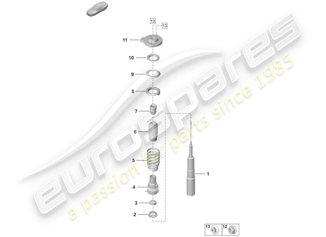 porsche 992 (2020) suspension part diagram