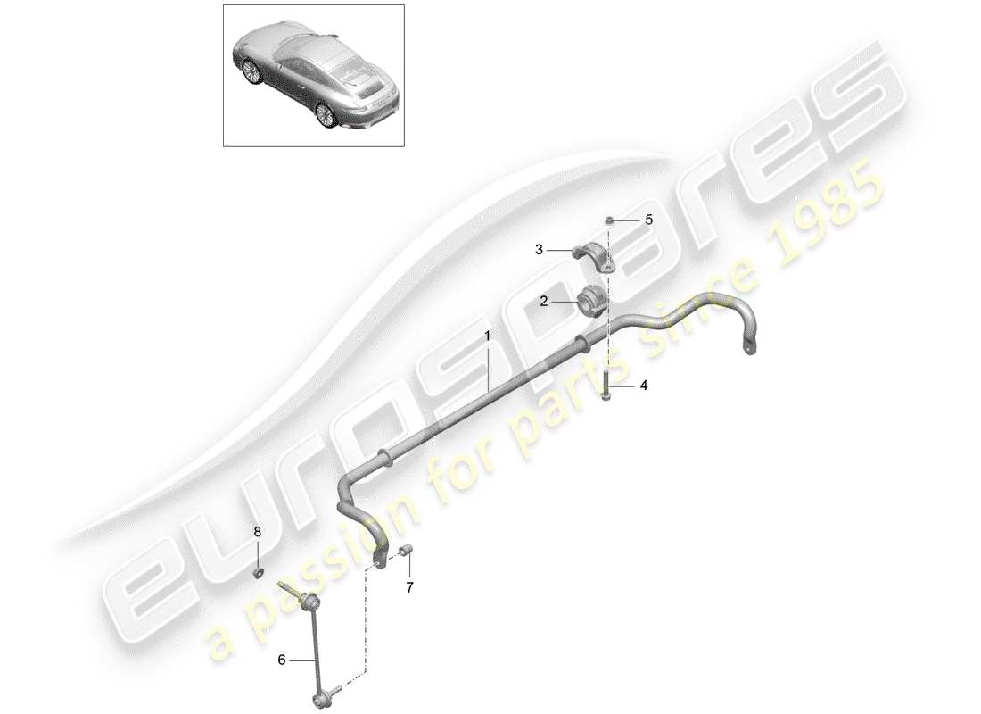 porsche 991 gen. 2 (2019) stabilizer part diagram