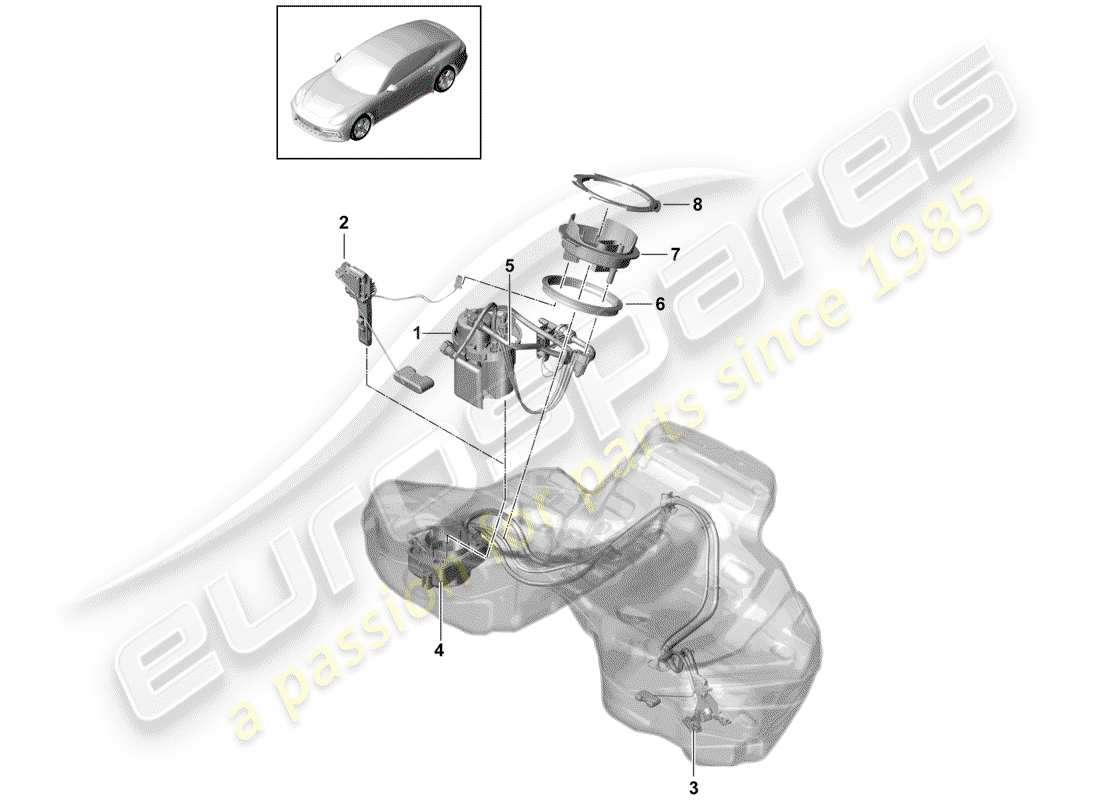 porsche panamera 971 (2017) fuel pump parts diagram