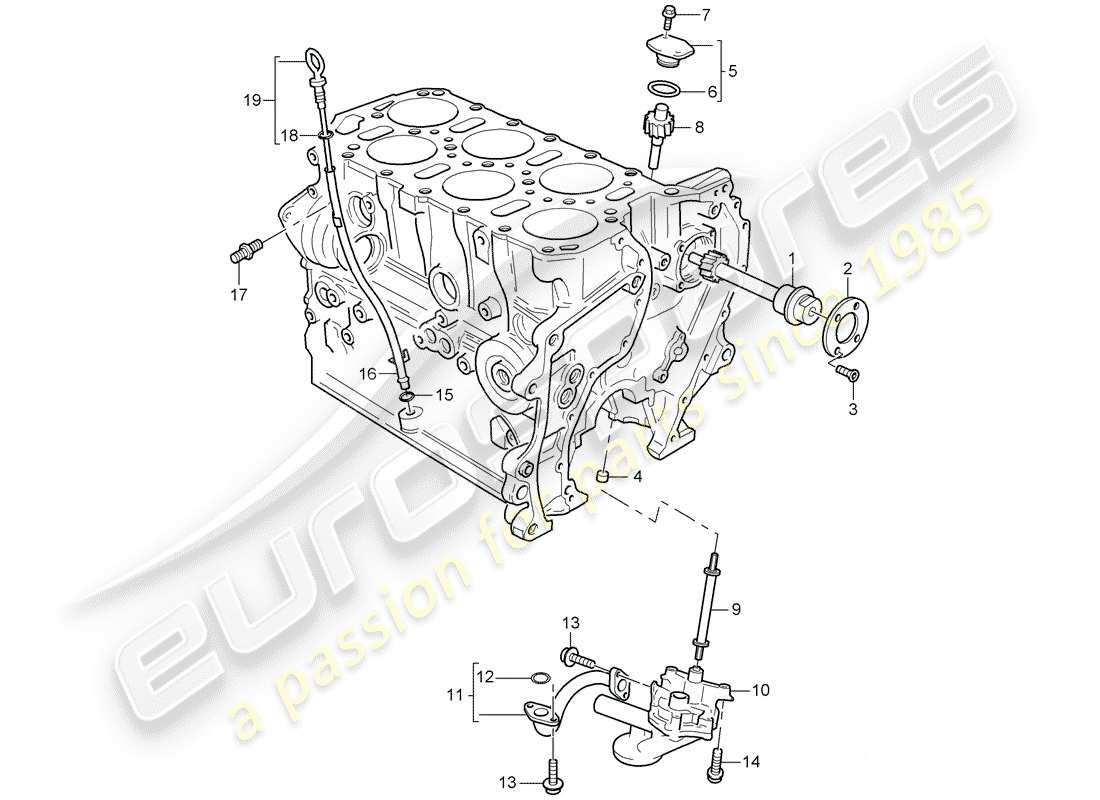 porsche cayenne (2003) oil pump part diagram