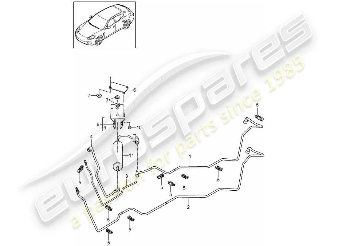 porsche panamera 970 (2016) fuel system part diagram