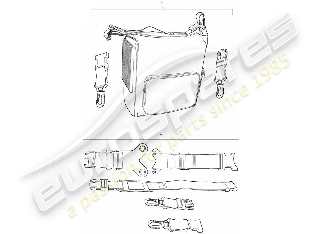 porsche tequipment macan (2014) cooling bag parts diagram
