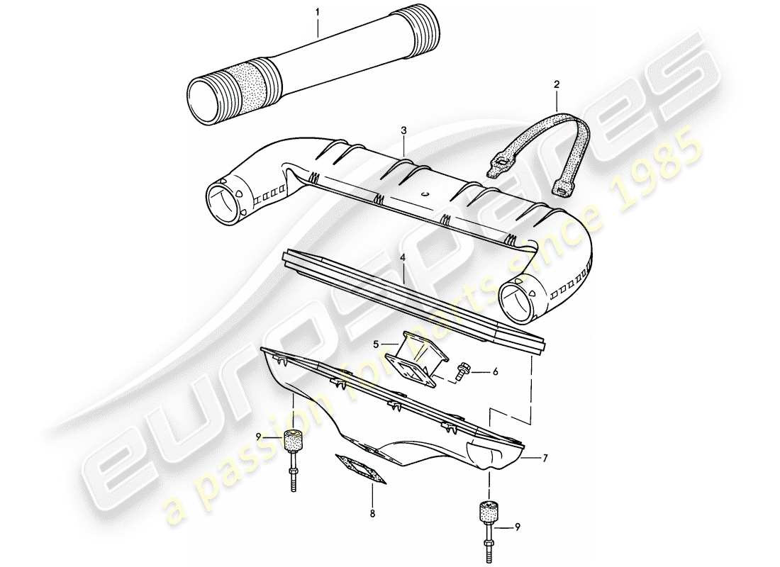 porsche 928 (1986) air cleaner - l-jetronic - d >> - mj 1984 part diagram