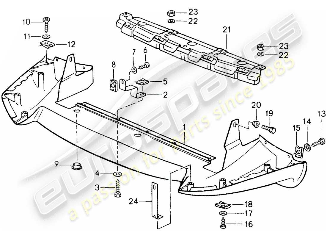 porsche 928 (1992) spoiler parts diagram