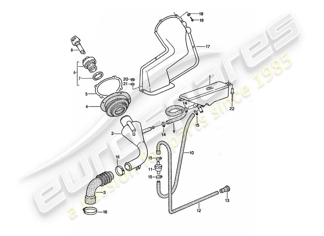 porsche 944 (1989) filler neck parts diagram