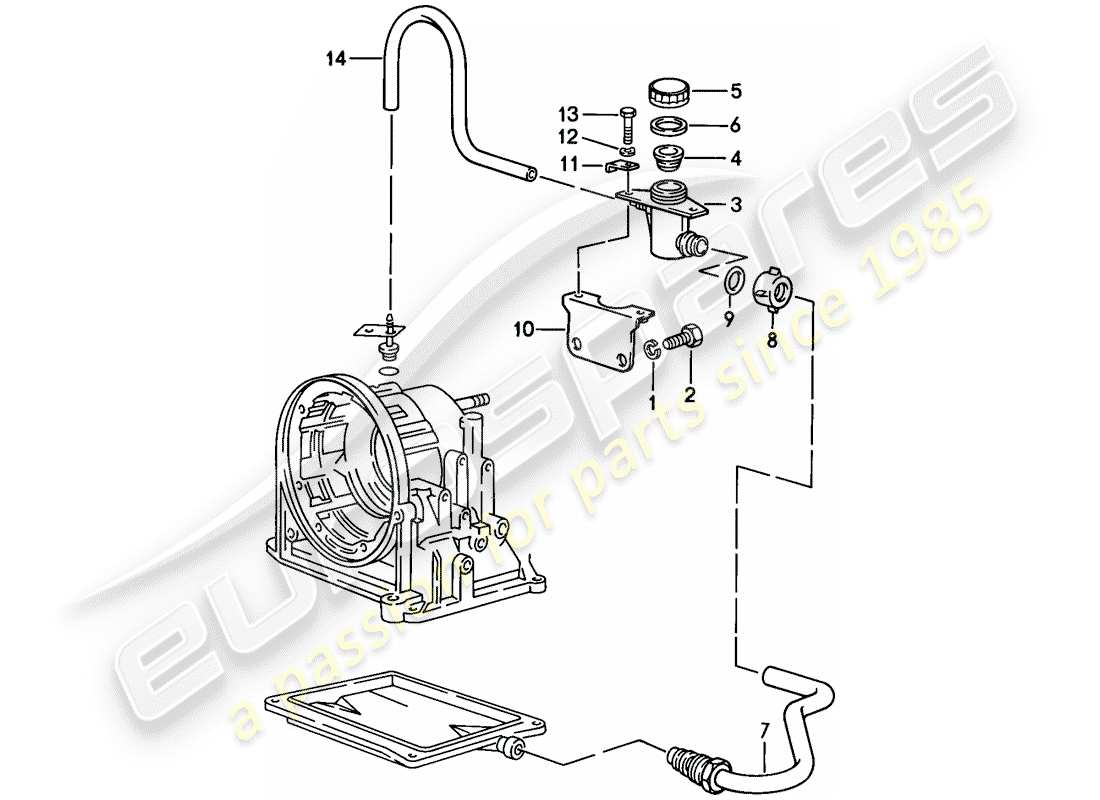 porsche 924s (1987) oil inlet - automatic transmission parts diagram