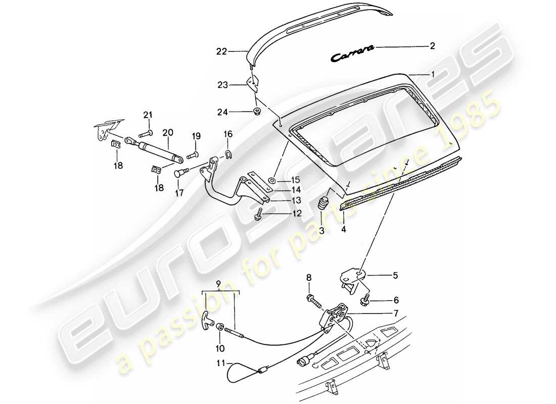 porsche 993 (1997) cover part diagram