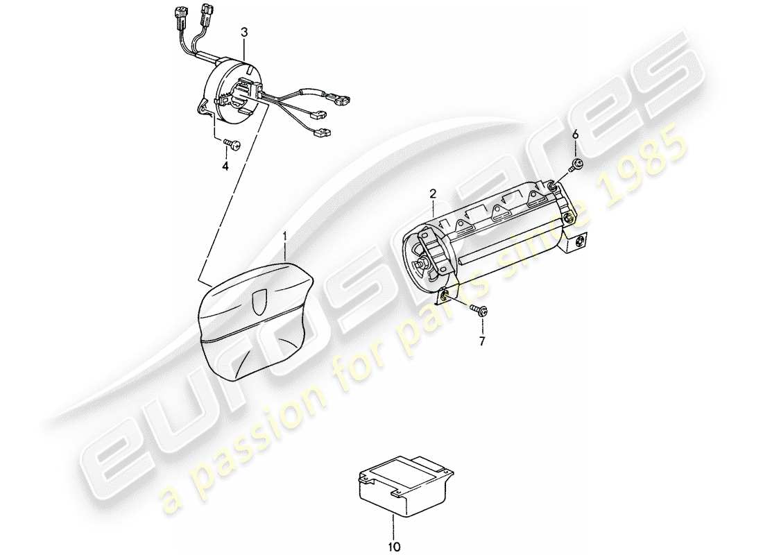 porsche 993 (1997) airbag - see technical information - gr.6 nr.5/96 part diagram