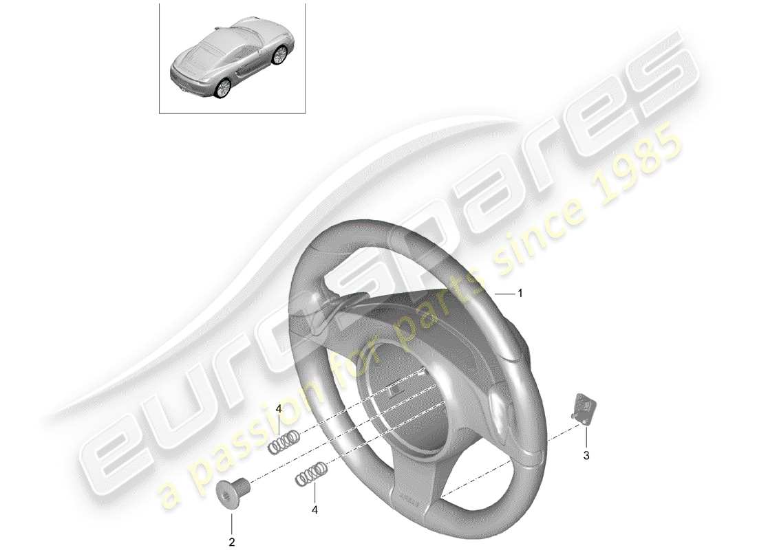 porsche cayman 981 (2016) steering wheels part diagram