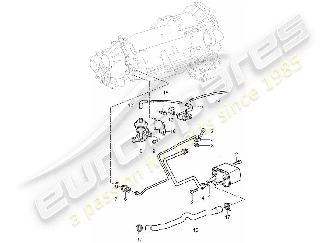 porsche 996 t/gt2 (2004) tiptronic parts diagram
