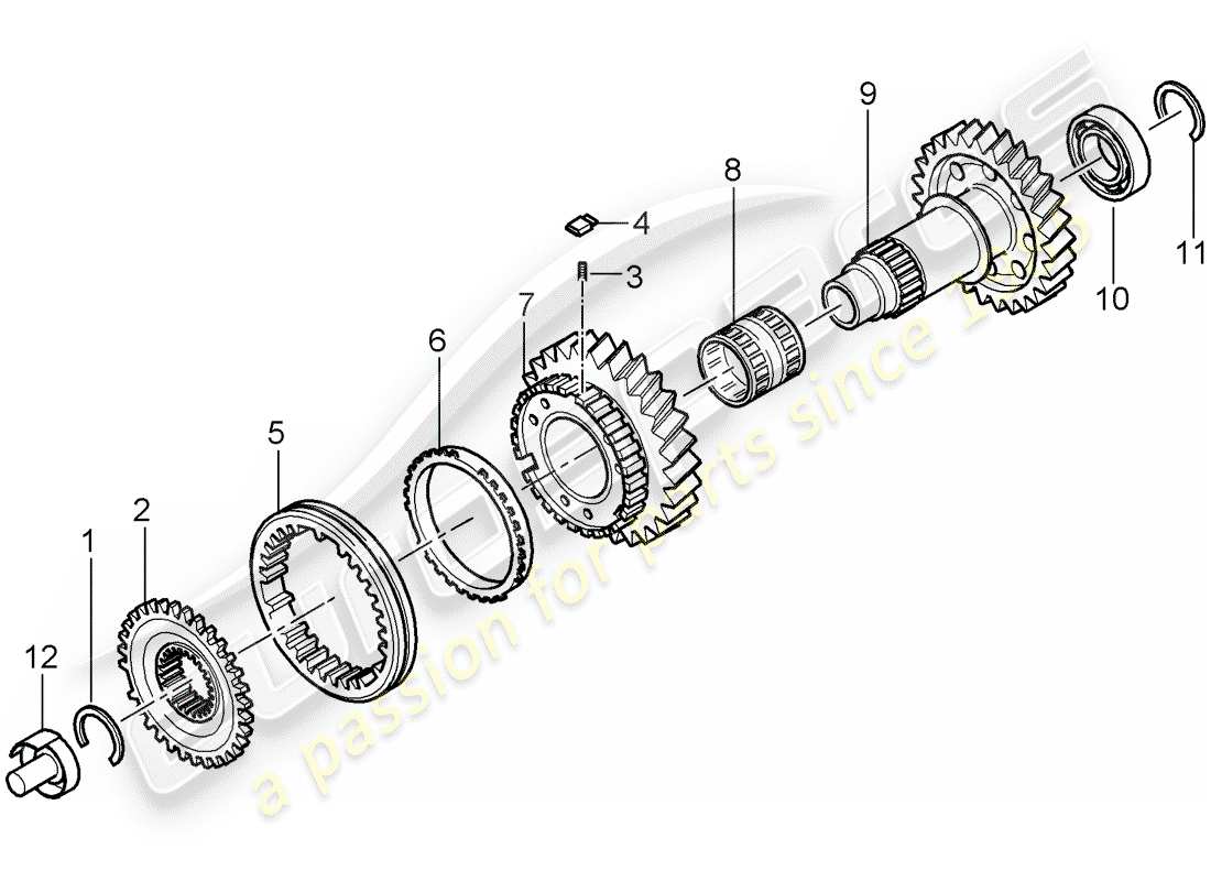 porsche 997 (2005) reverse gear parts diagram