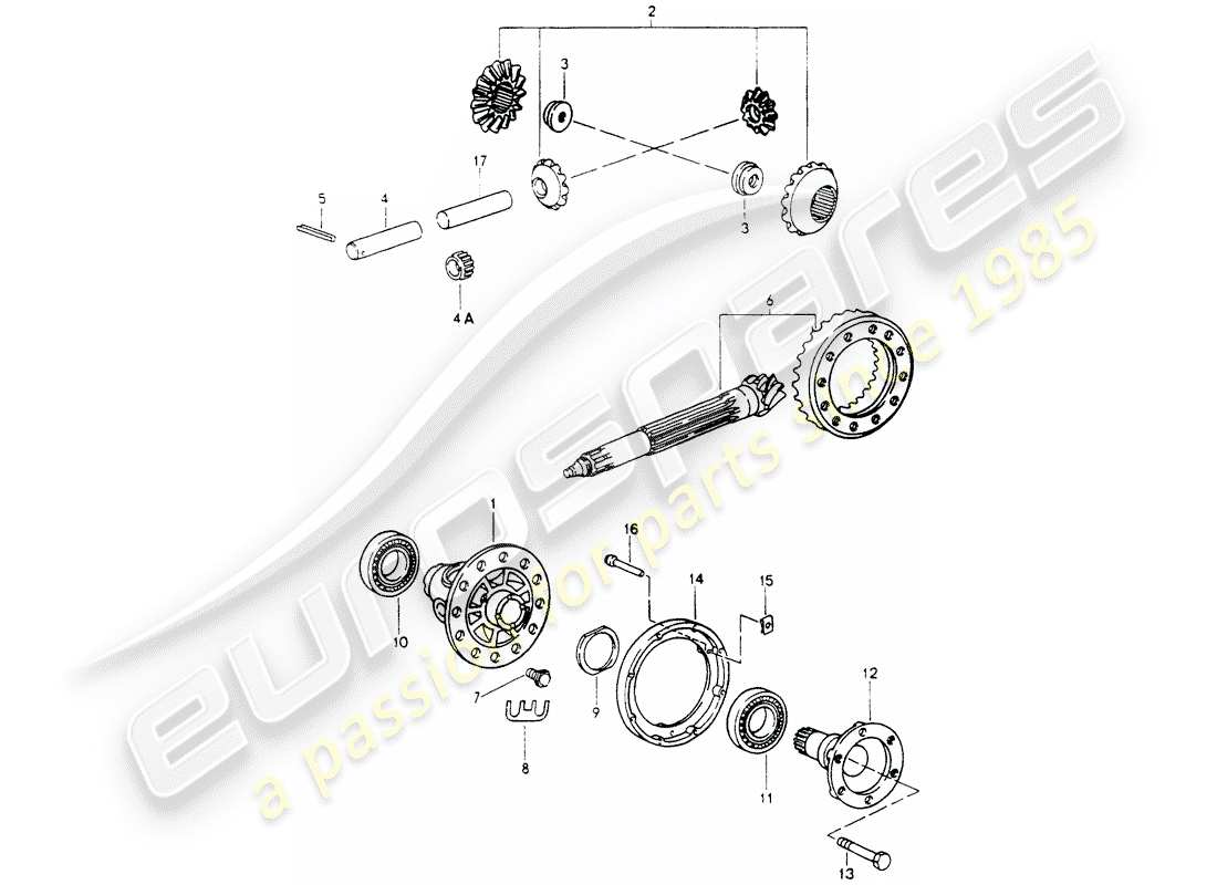 porsche 964 (1992) differential part diagram