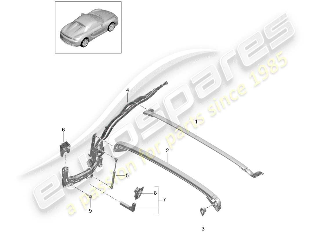 porsche 2016 top frame parts diagram