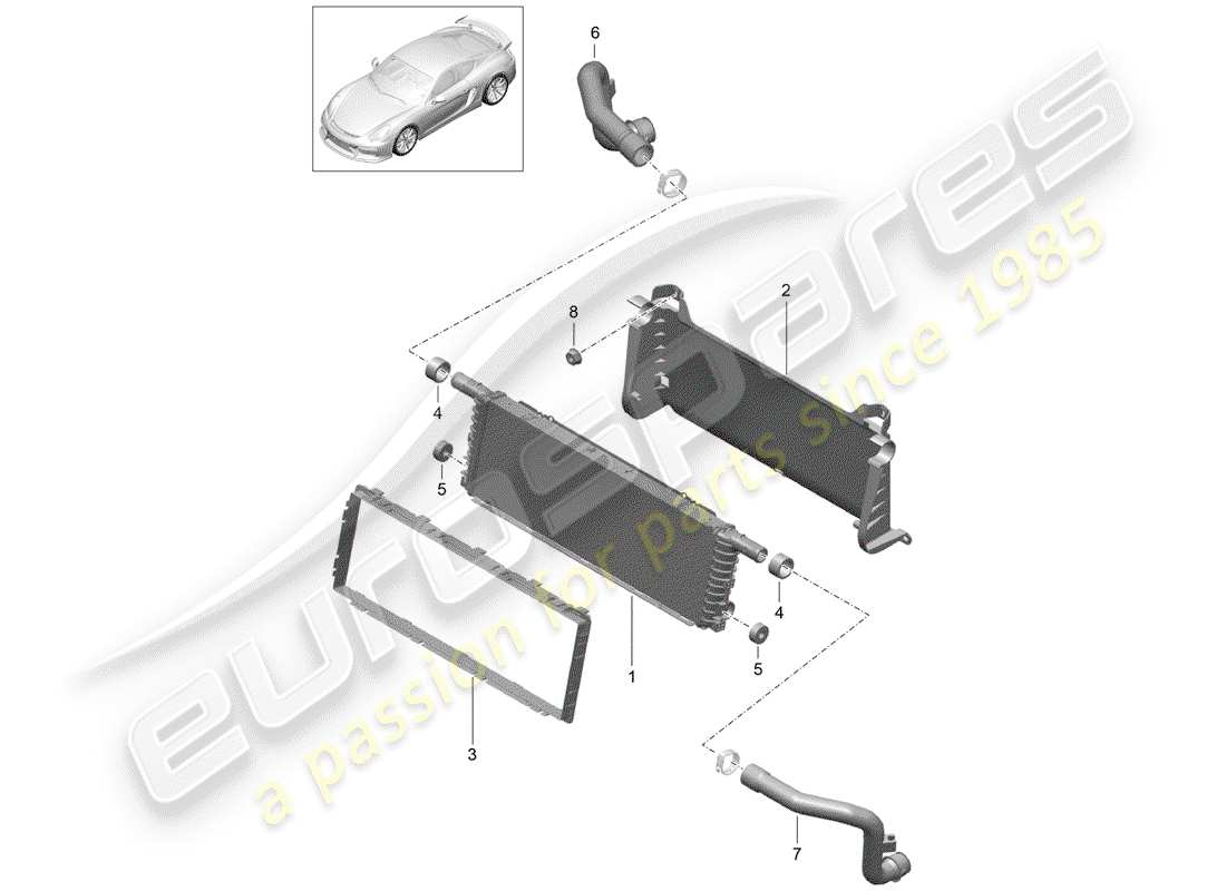 porsche 2016 radiator part diagram