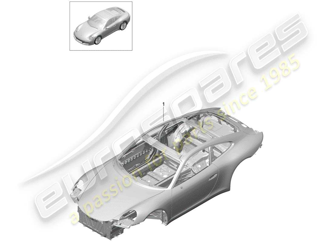 porsche 991 gen. 2 (2018) car body parts diagram