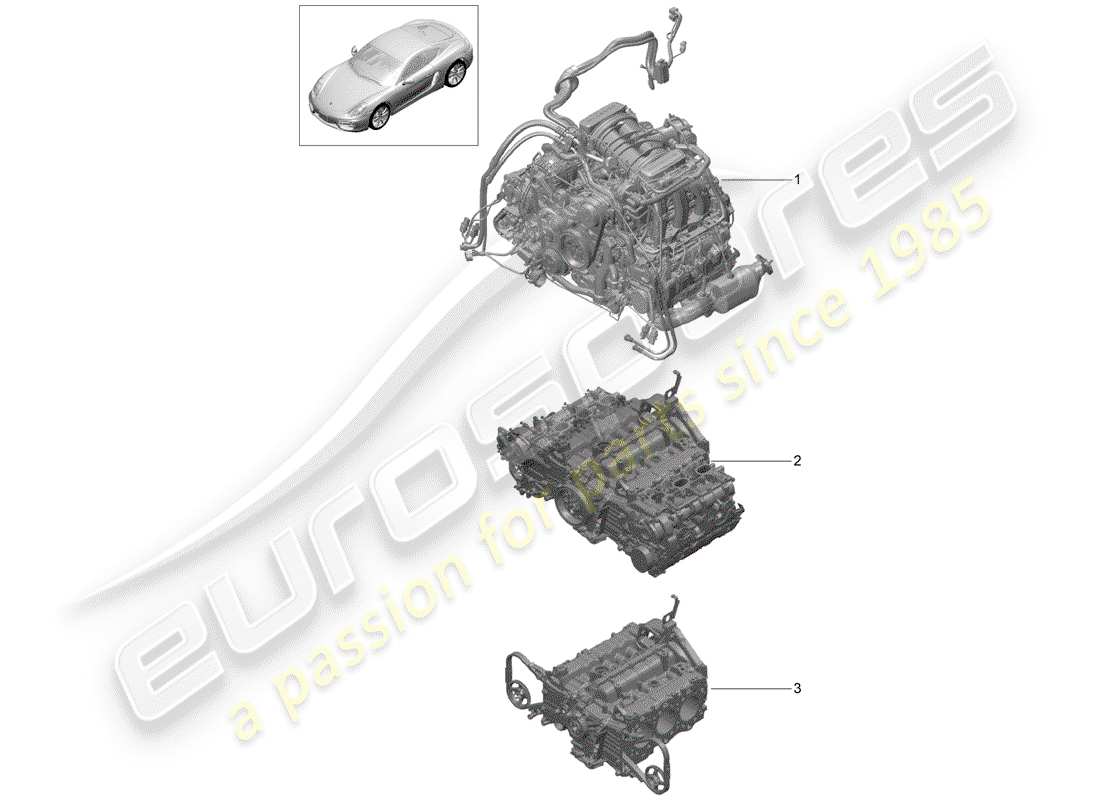 porsche cayman 981 (2014) replacement engine parts diagram