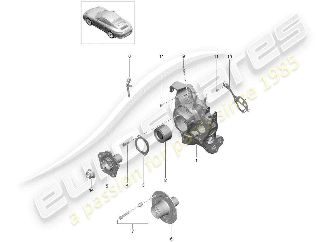 porsche 991 gen. 2 (2018) rear axle part diagram