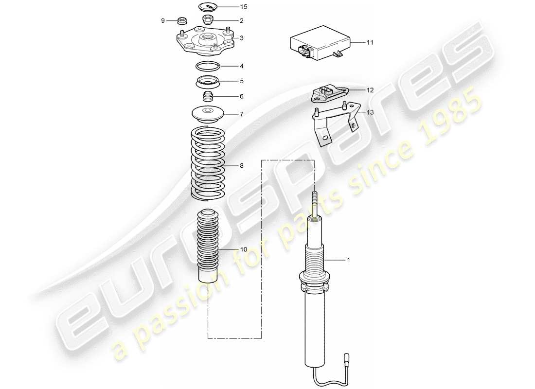 porsche 997 t/gt2 (2007) suspension part diagram