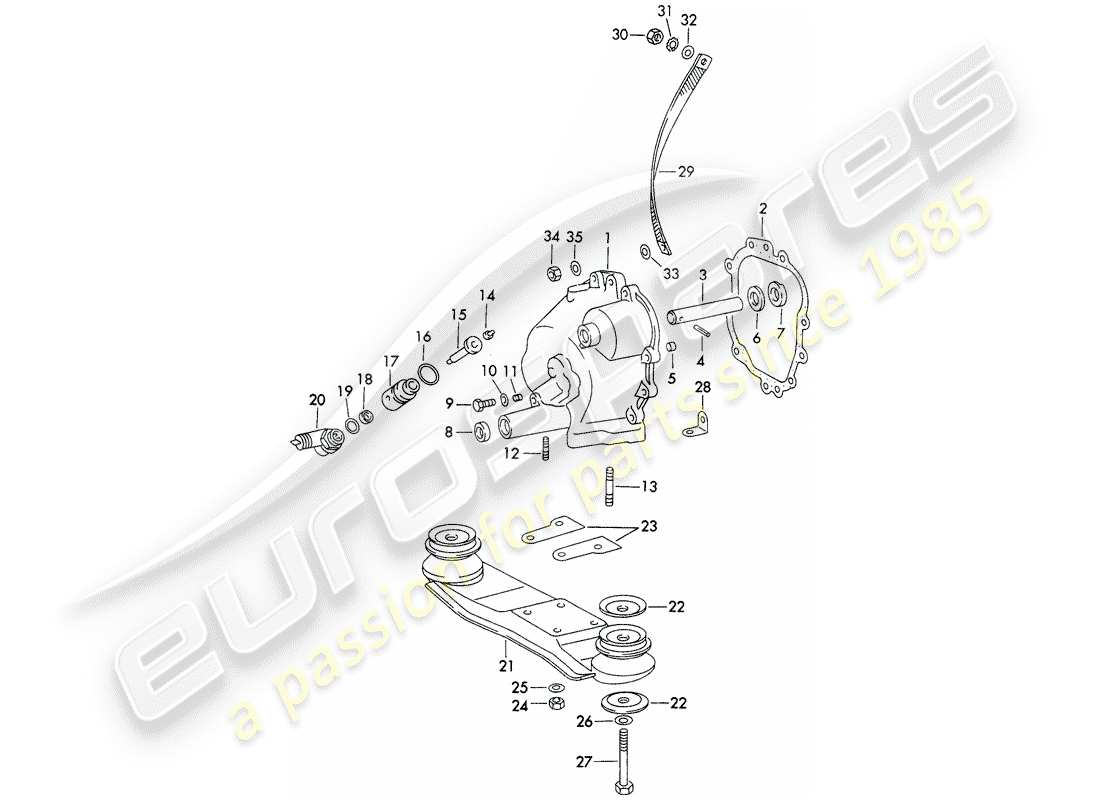 porsche 911 (1972) transmission cover - transmission suspension - chilled casting - and - die casting - d >> - mj 1970 part diagram