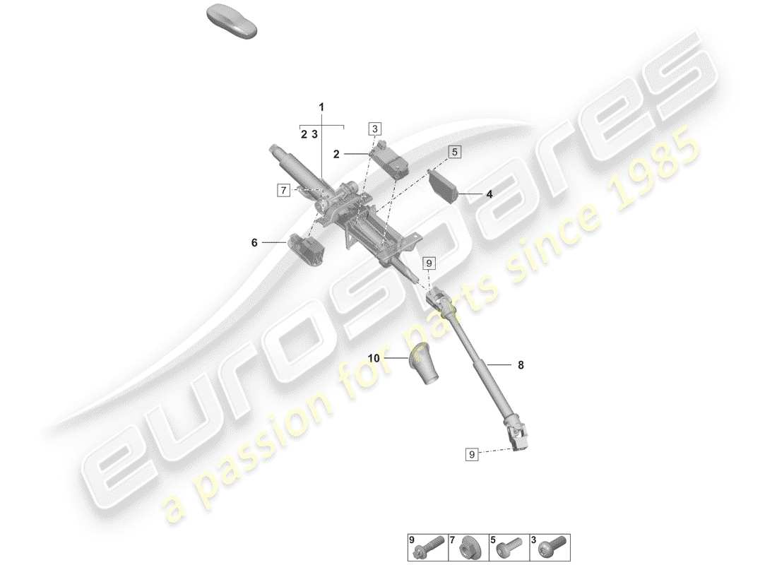 porsche 2019 steering column parts diagram