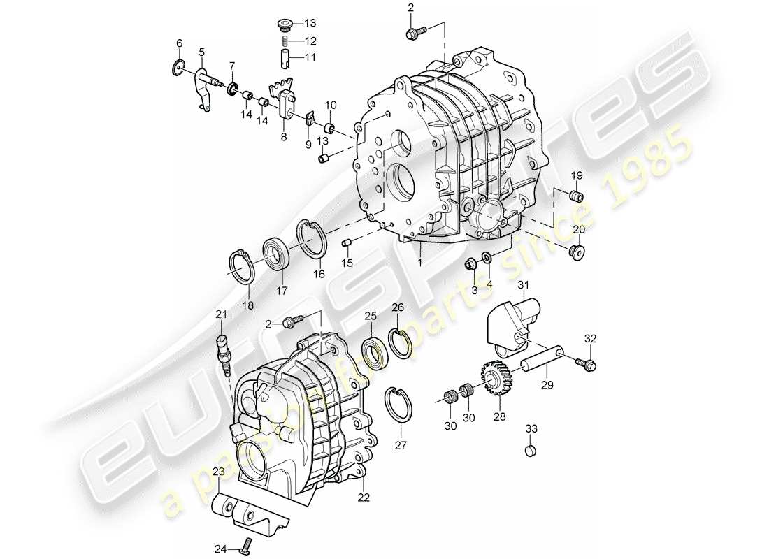 porsche 997 gt3 (2007) gear housing parts diagram