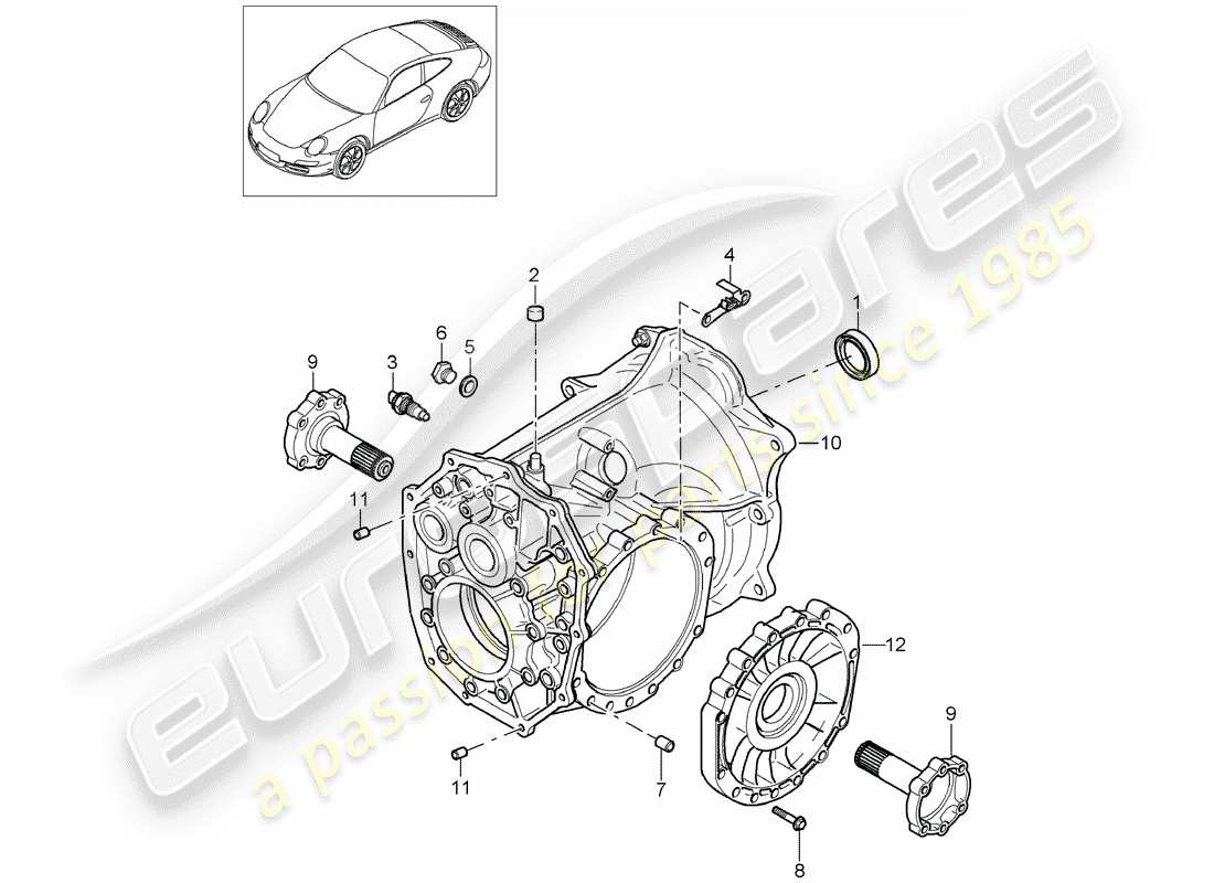 porsche 997 gen. 2 (2012) manual gearbox parts diagram