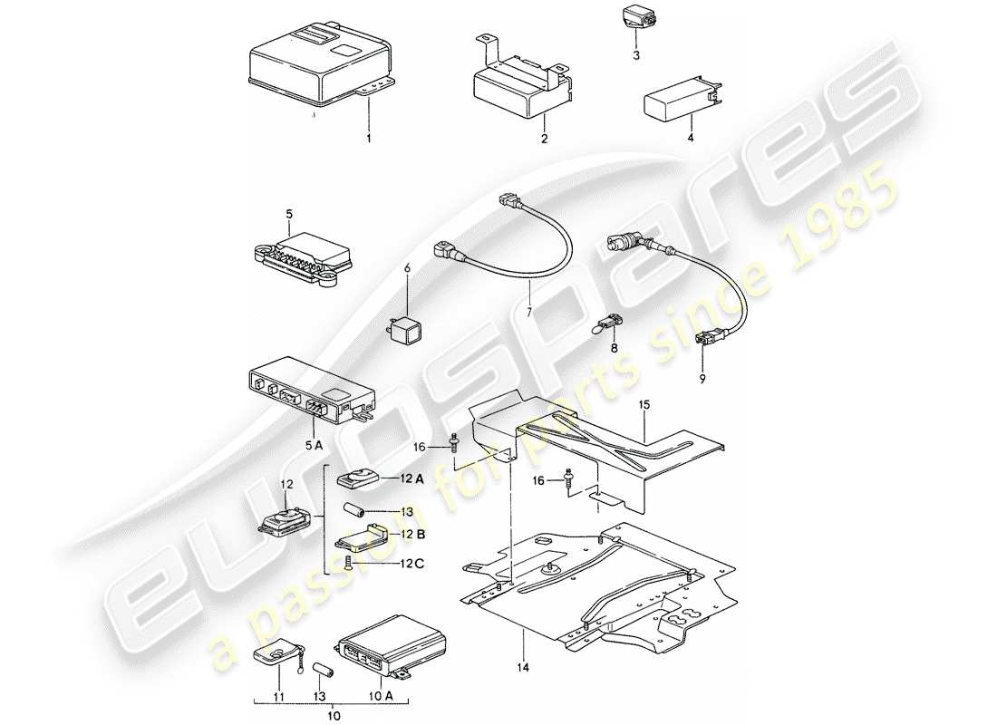 porsche 993 (1997) control units part diagram