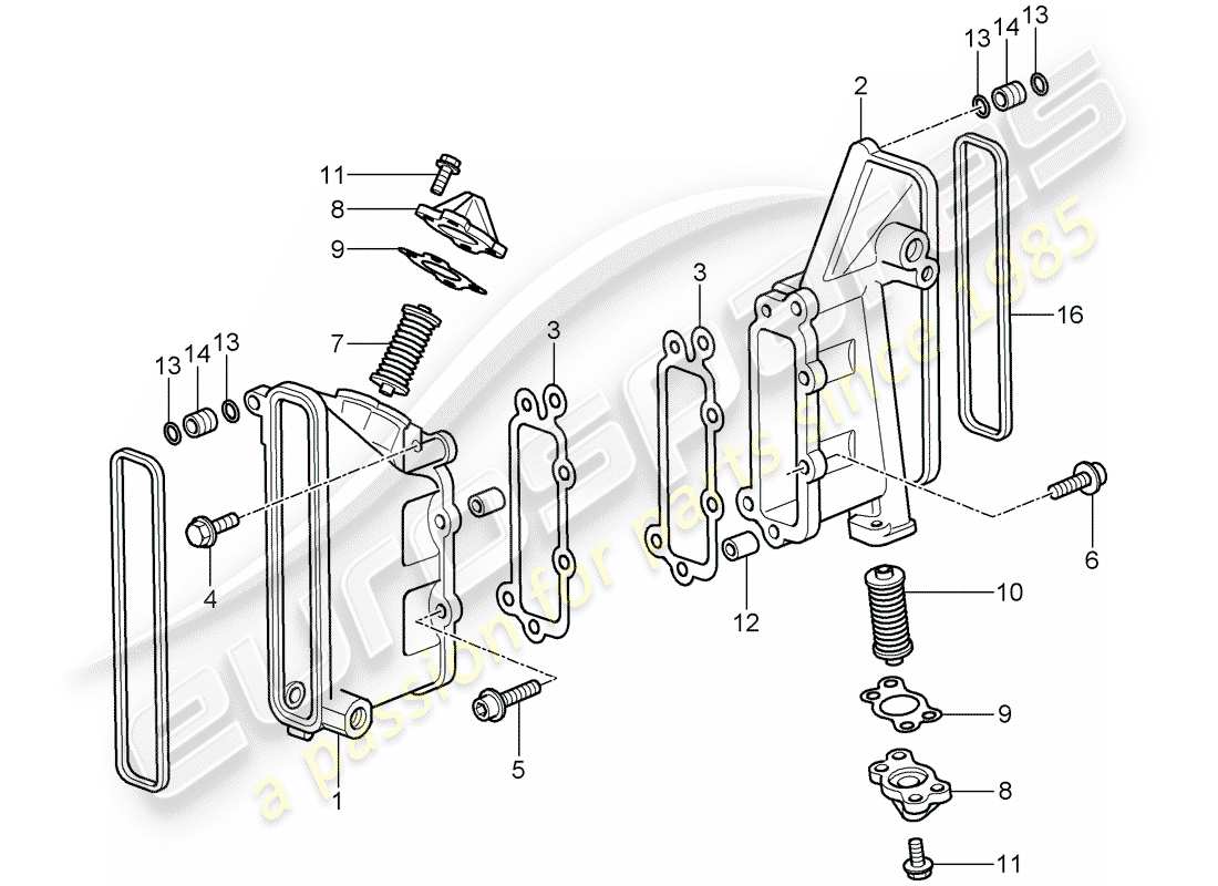 porsche 997 gt3 (2007) chain case parts diagram