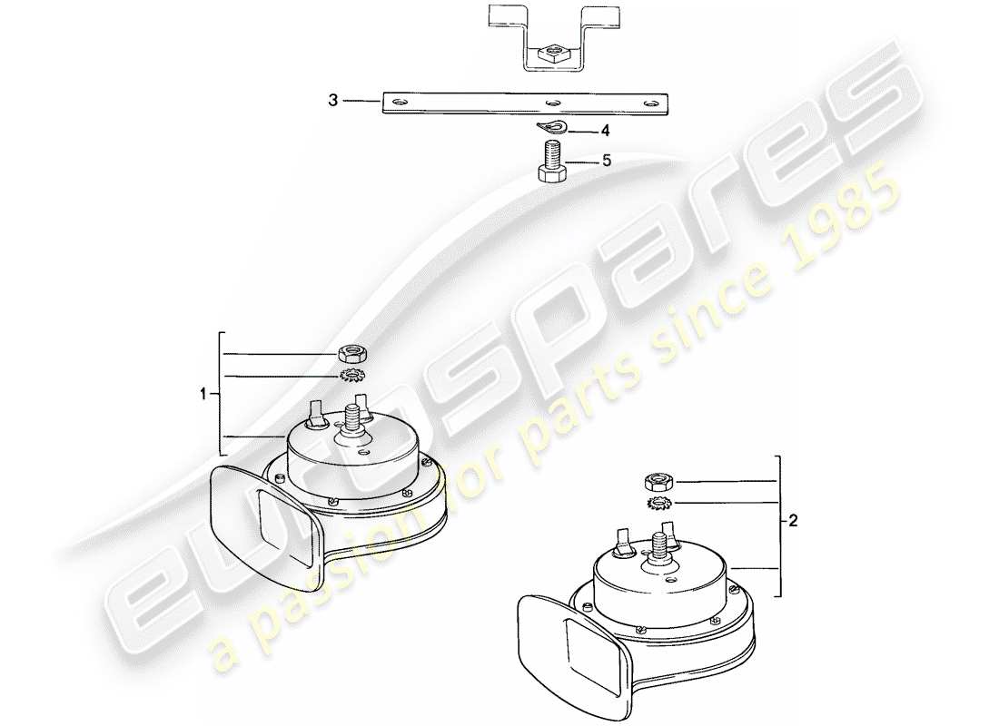 porsche 944 (1987) horn parts diagram