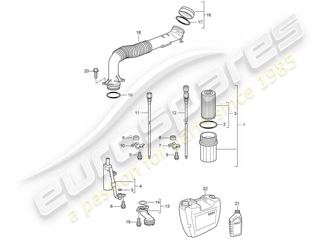 porsche 997 (2008) engine lubrication part diagram