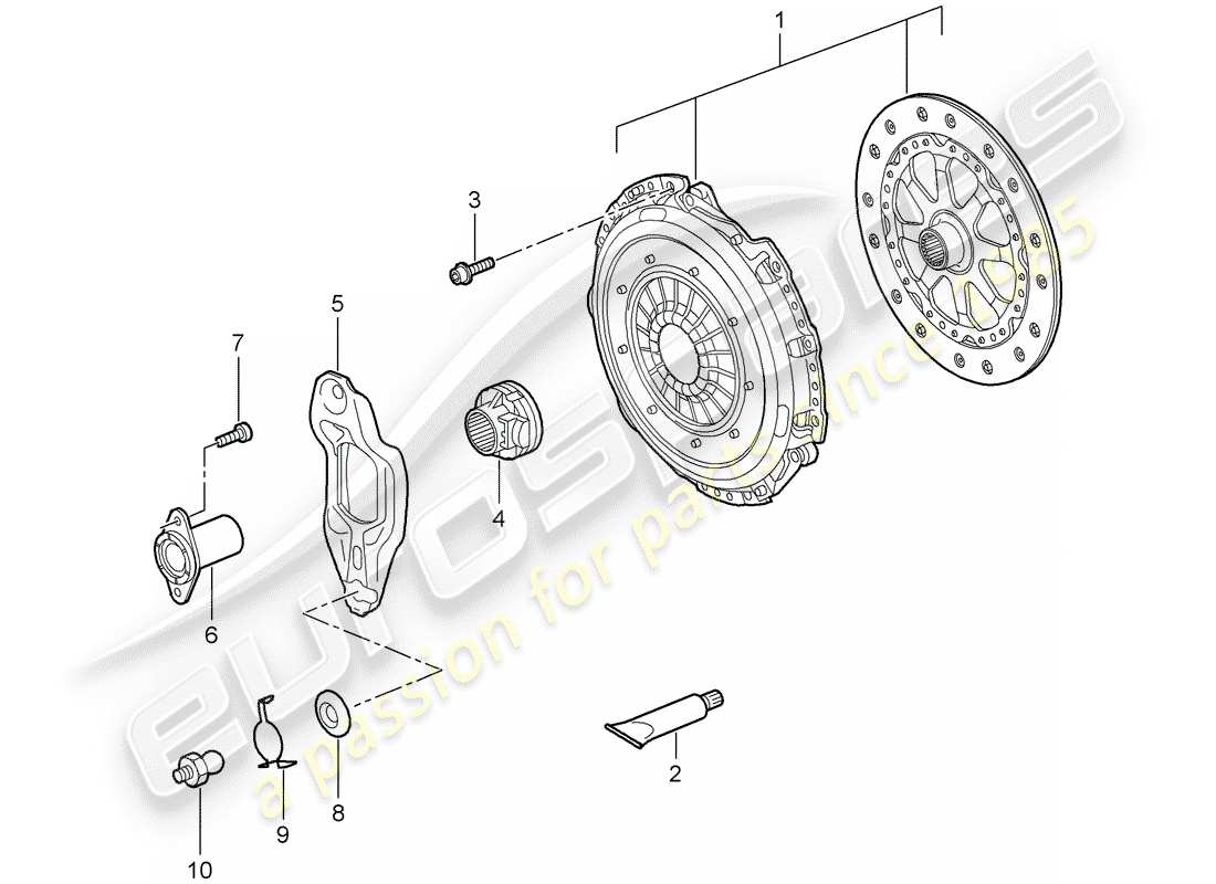 porsche 997 (2005) clutch part diagram