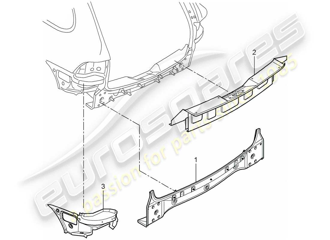 porsche cayenne (2004) rear end parts diagram