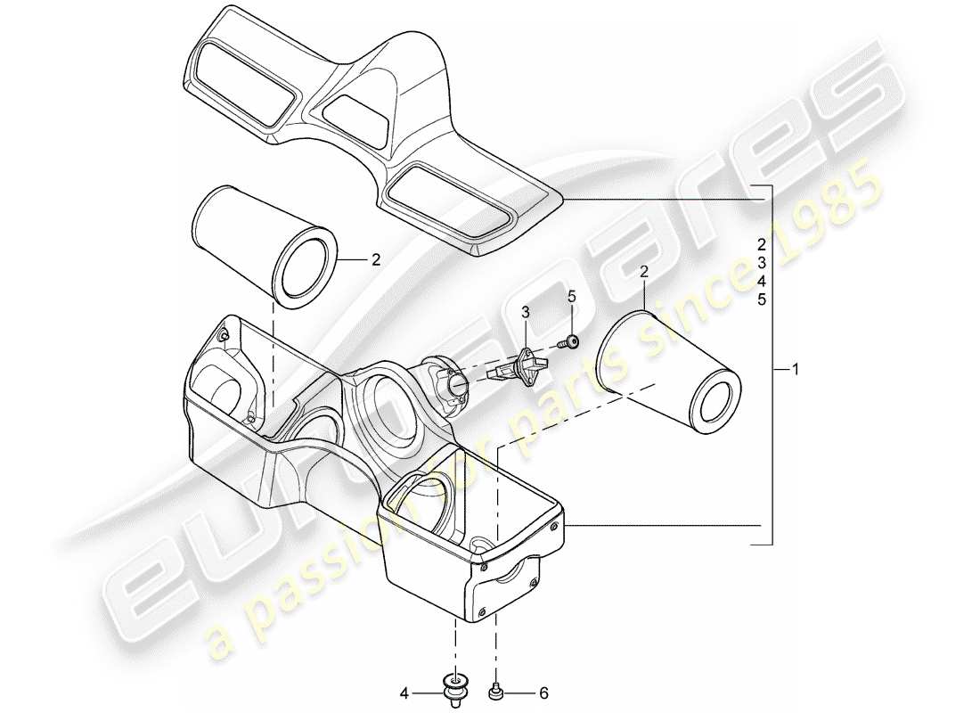 porsche 997 gt3 (2007) air cleaner parts diagram