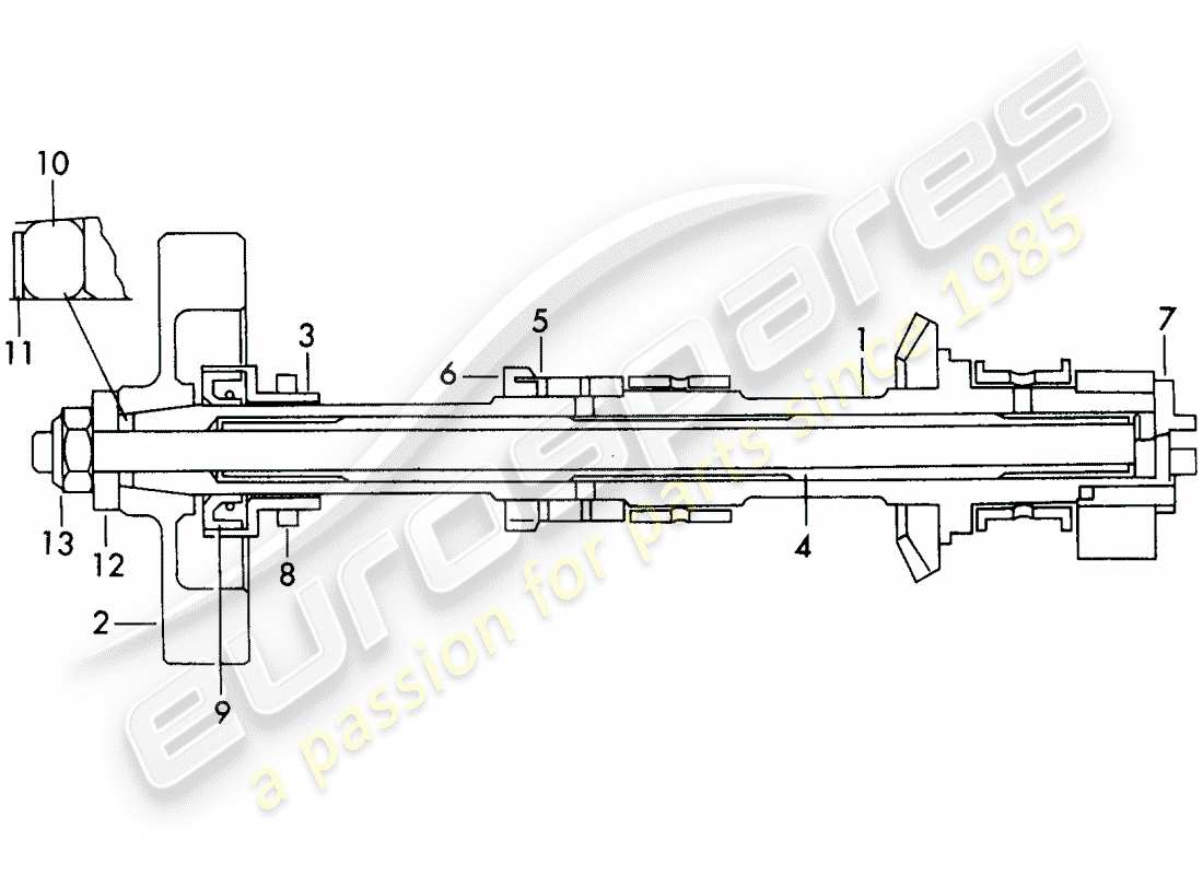 porsche 356b/356c (1961) camshaft - and - flywheel weights - intake - cylinder - 1 + 2 part diagram