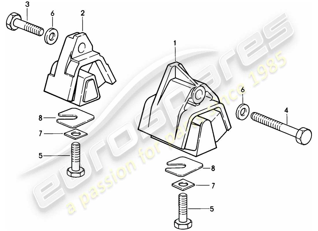 porsche 928 (1981) transmission suspension - automatic transmission parts diagram