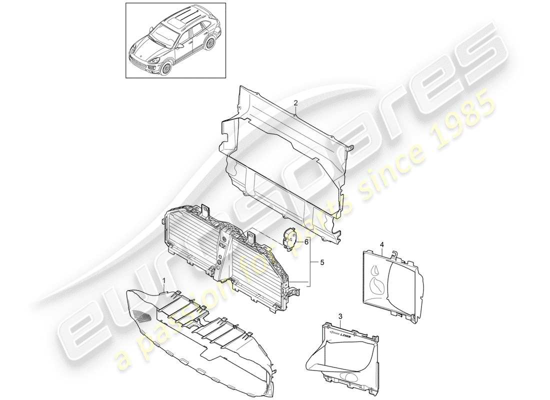 porsche cayenne e2 (2013) air duct part diagram