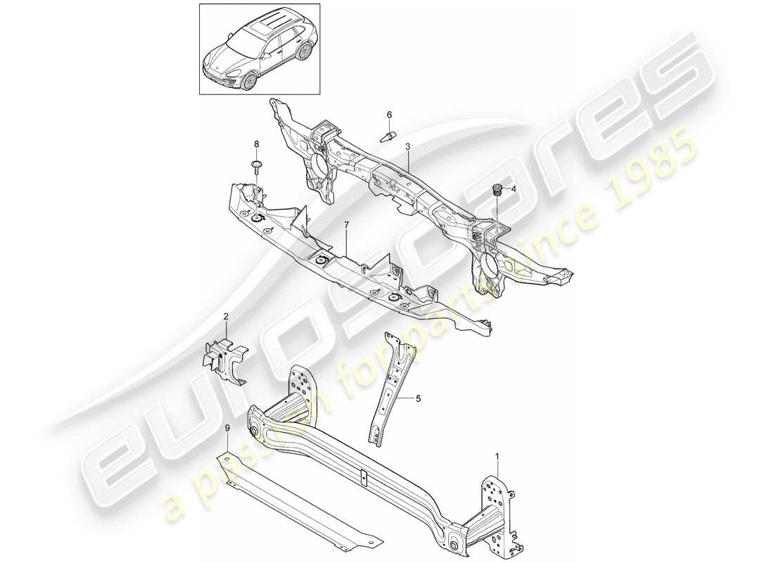 porsche cayenne e2 (2013) bracket part diagram