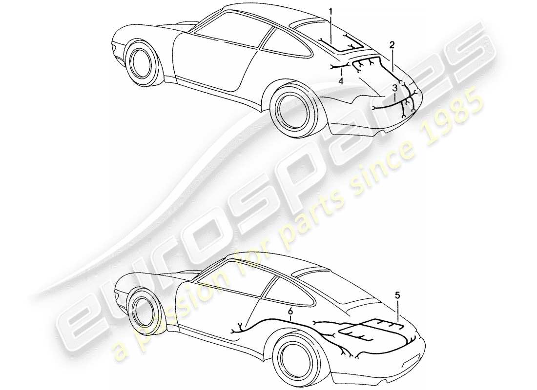 porsche 993 (1997) wiring harnesses - rear end - engine - - dme - part diagram