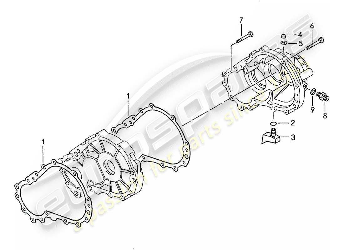 porsche 968 (1994) tiptronic - transmission case part diagram