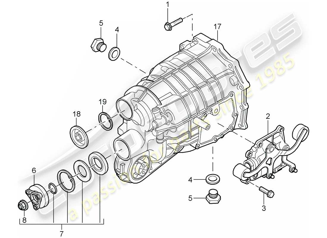 porsche 997 (2007) manual gearbox parts diagram