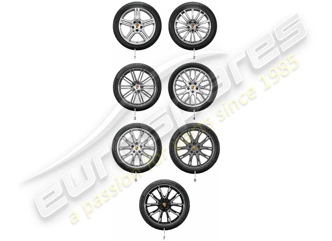 porsche tequipment panamera (2011) wheel disc 'alum.' with part diagram