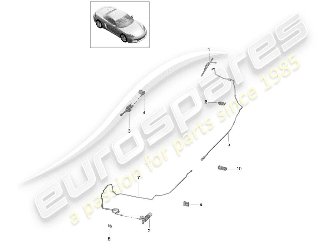 porsche 718 boxster (2017) hydraulic clutch part diagram