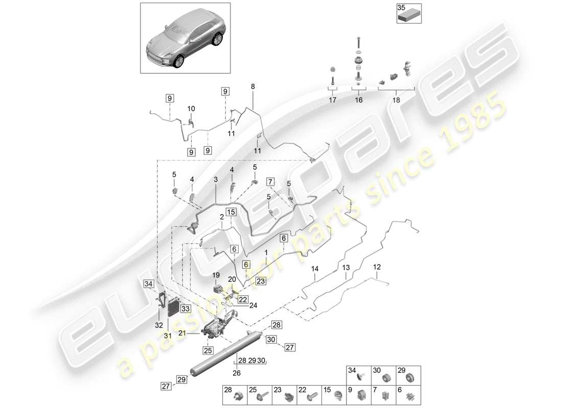 porsche macan (2020) self levelling system part diagram