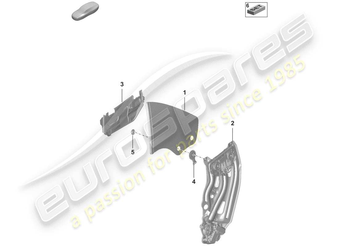 porsche 2019 side window parts diagram