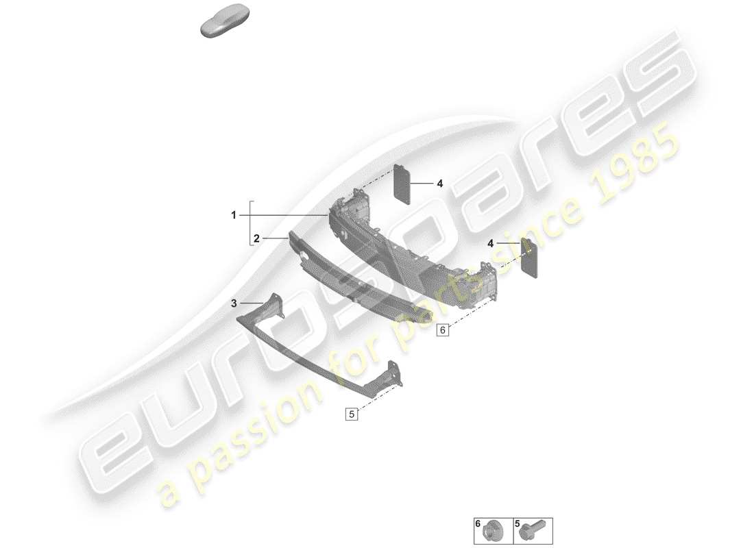 porsche 2020 bumper bracket parts diagram