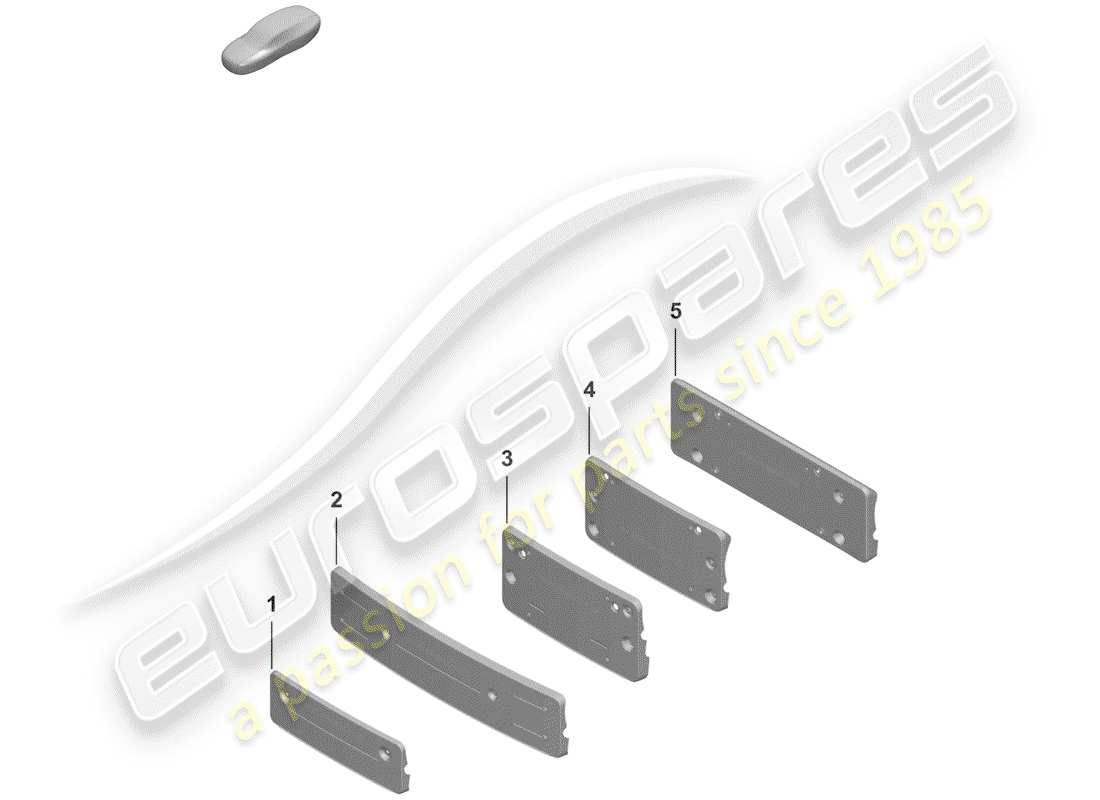 porsche 2019 license plate bracket part diagram