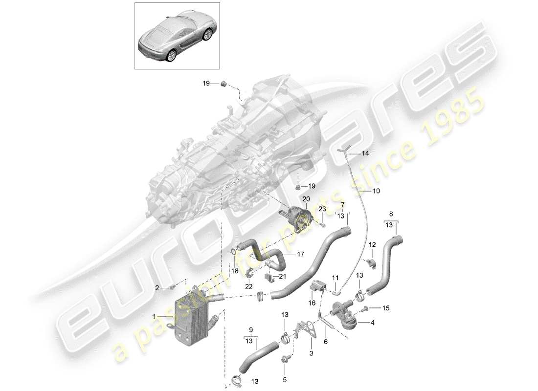 porsche cayman 981 (2016) manual gearbox part diagram