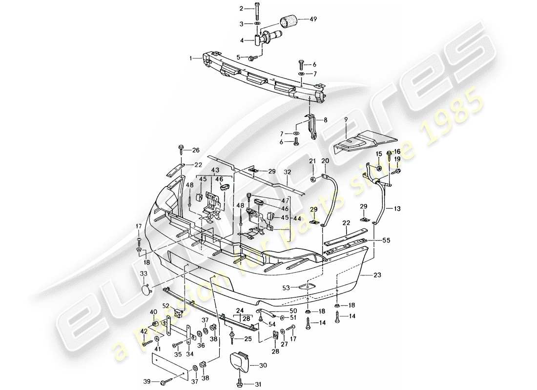 porsche 993 (1996) bumper part diagram