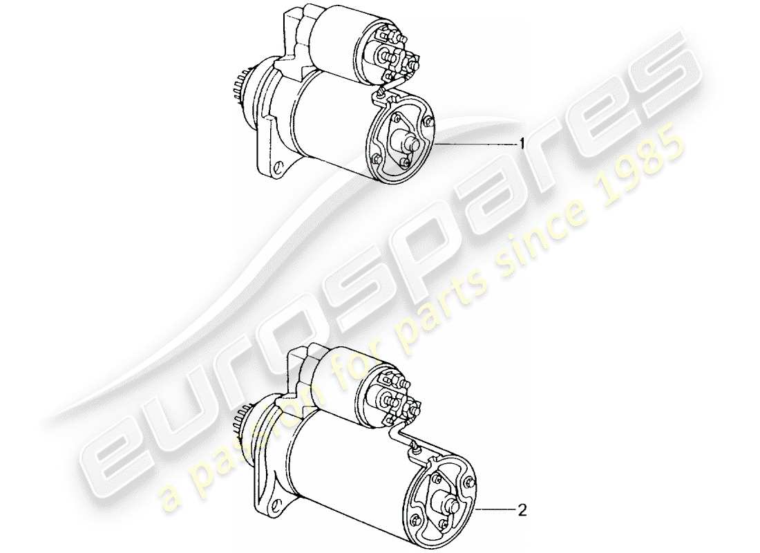 porsche replacement catalogue (1975) starter part diagram