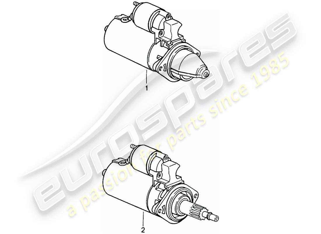 porsche replacement catalogue (1975) starter part diagram